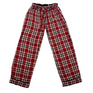 NHL Chicago Blackhawks Sleep Pants Womens Small Red Plaid Flannel Pajamas